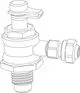 Abbildung eines Ventils mit Absperrvorrichtung. Das Produkt ist von IMI Hydronic Engineering und zeigt eine Verbindung für Fluidleitungen.